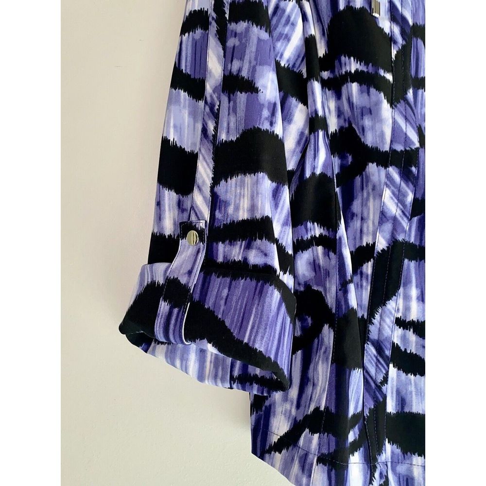 Chico's Purple and Black Patterned Utility Jacket - Picture 9 of 16